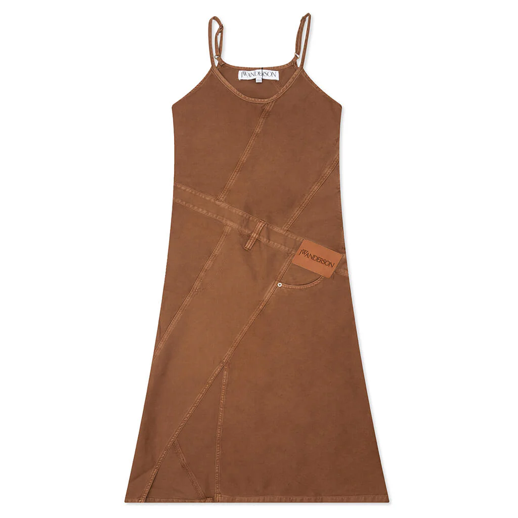 Women's Twisted Strappy Dress - Caramel