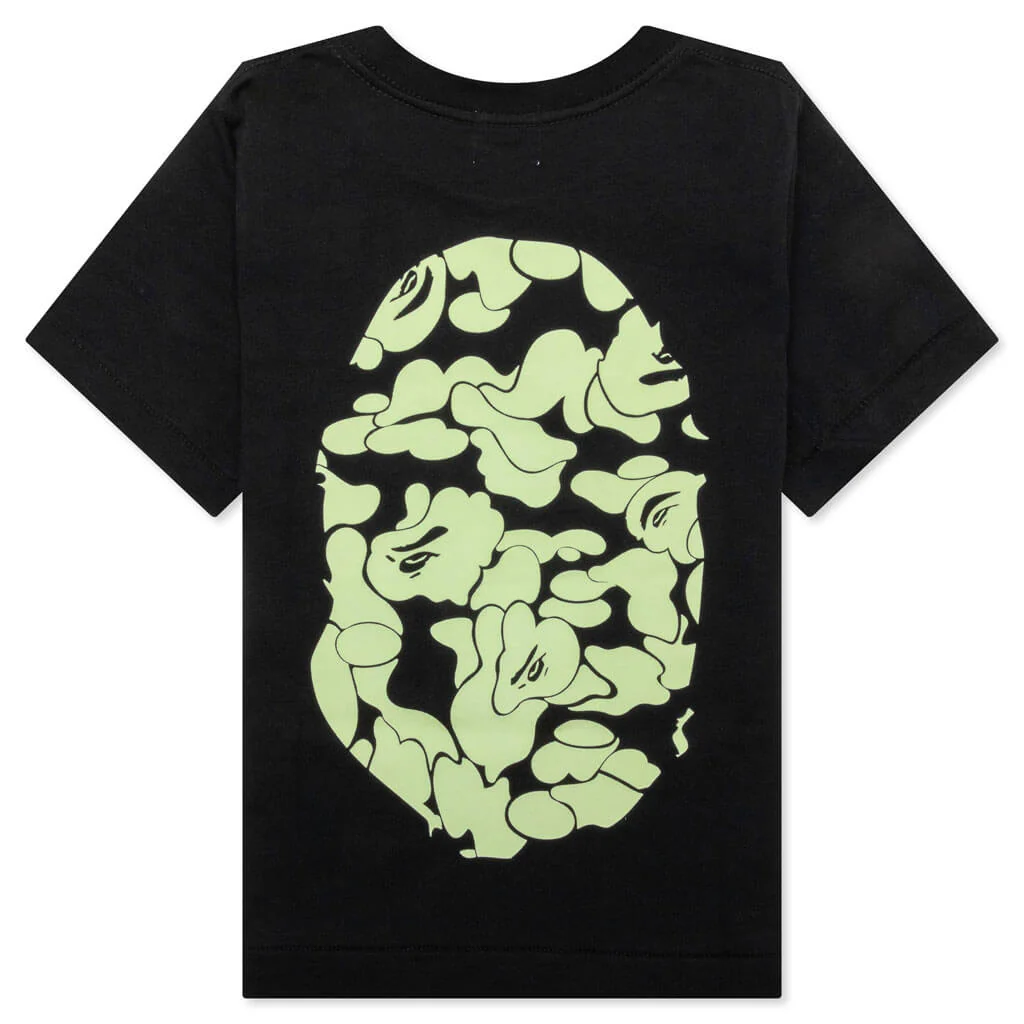 Kid's Glow in The Dark Camo Big Ape Head Tee - Black - Image 2