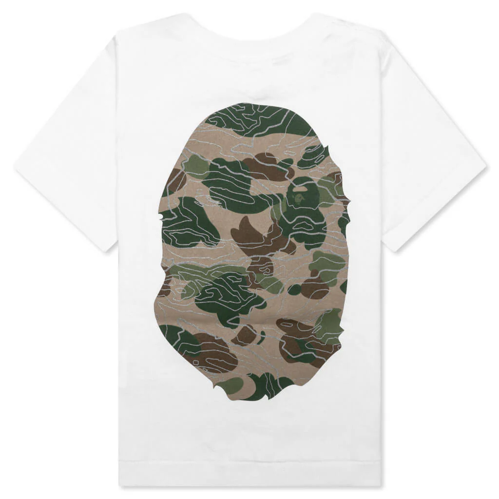 Kid's Layered Line Camo Big Ape Head Tee - White/Beige - Image 2