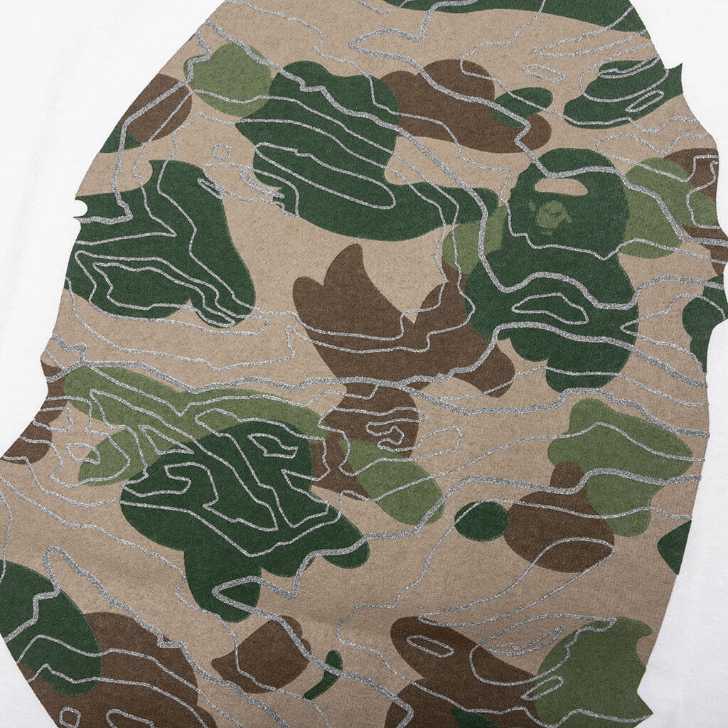 Kid's Layered Line Camo Big Ape Head Tee - White/Beige - Image 4