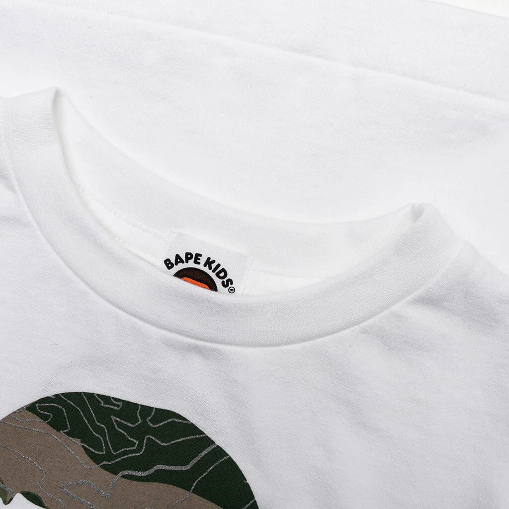 Kid's Layered Line Camo by Bathing Ape L/S Tee - White/Beige - Image 3