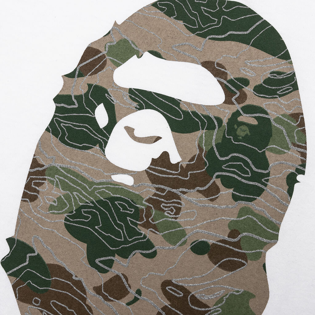 Kid's Layered Line Camo by Bathing Ape L/S Tee - White/Beige - Image 4