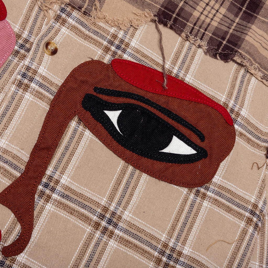 Face Patchworked Flannel - Red Multi - Image 3