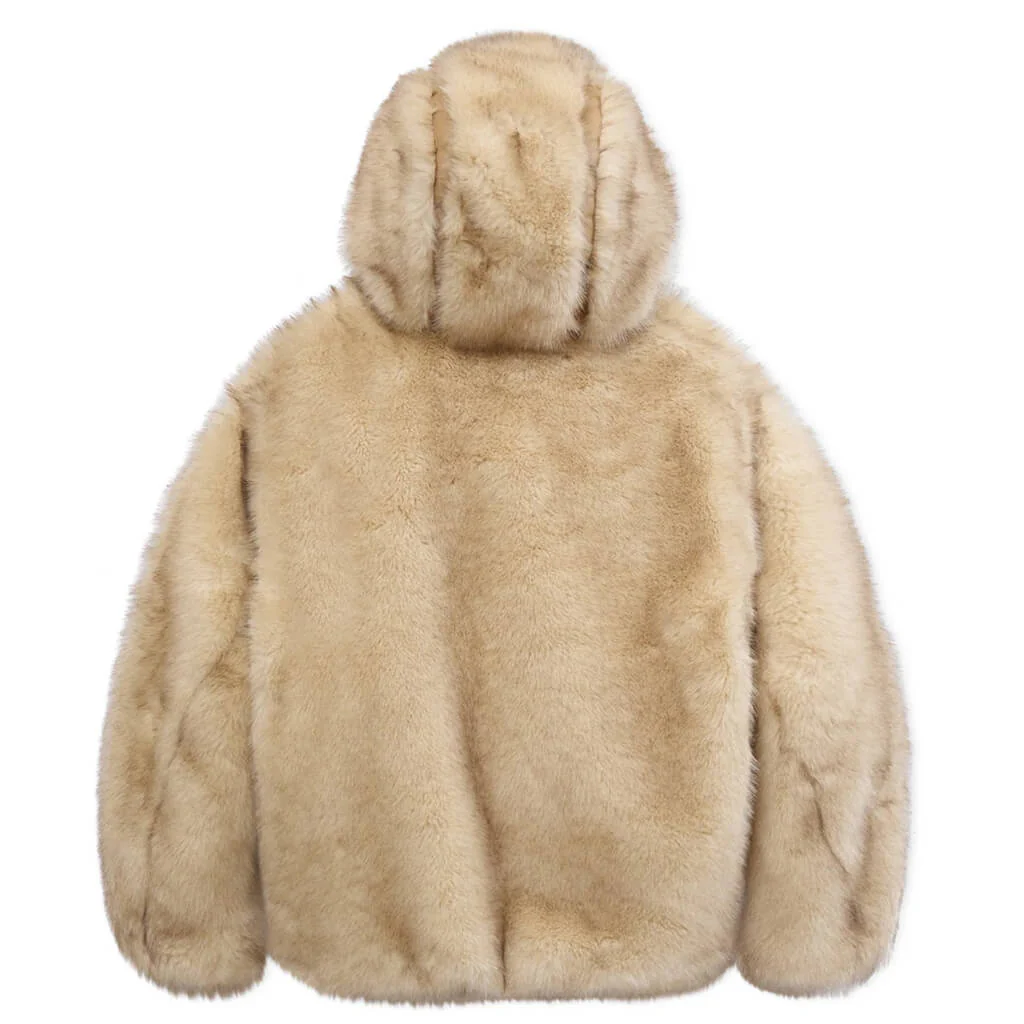 Fur Hoodie - Cream - Image 2