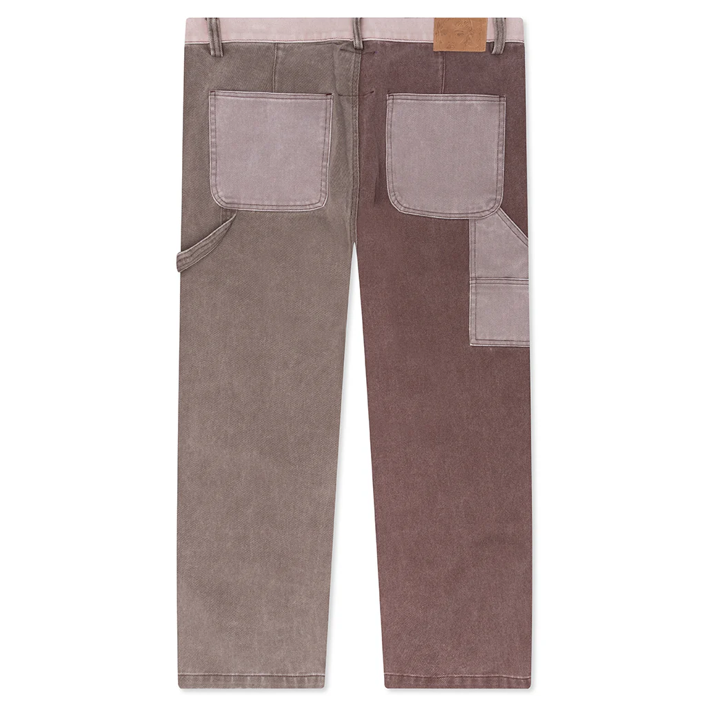 Patchwork Face Double Knee Pant - Brown/Multi - Image 2