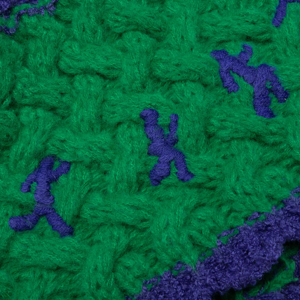 Running Man Crochet Hat - Green/Blue - Image 3