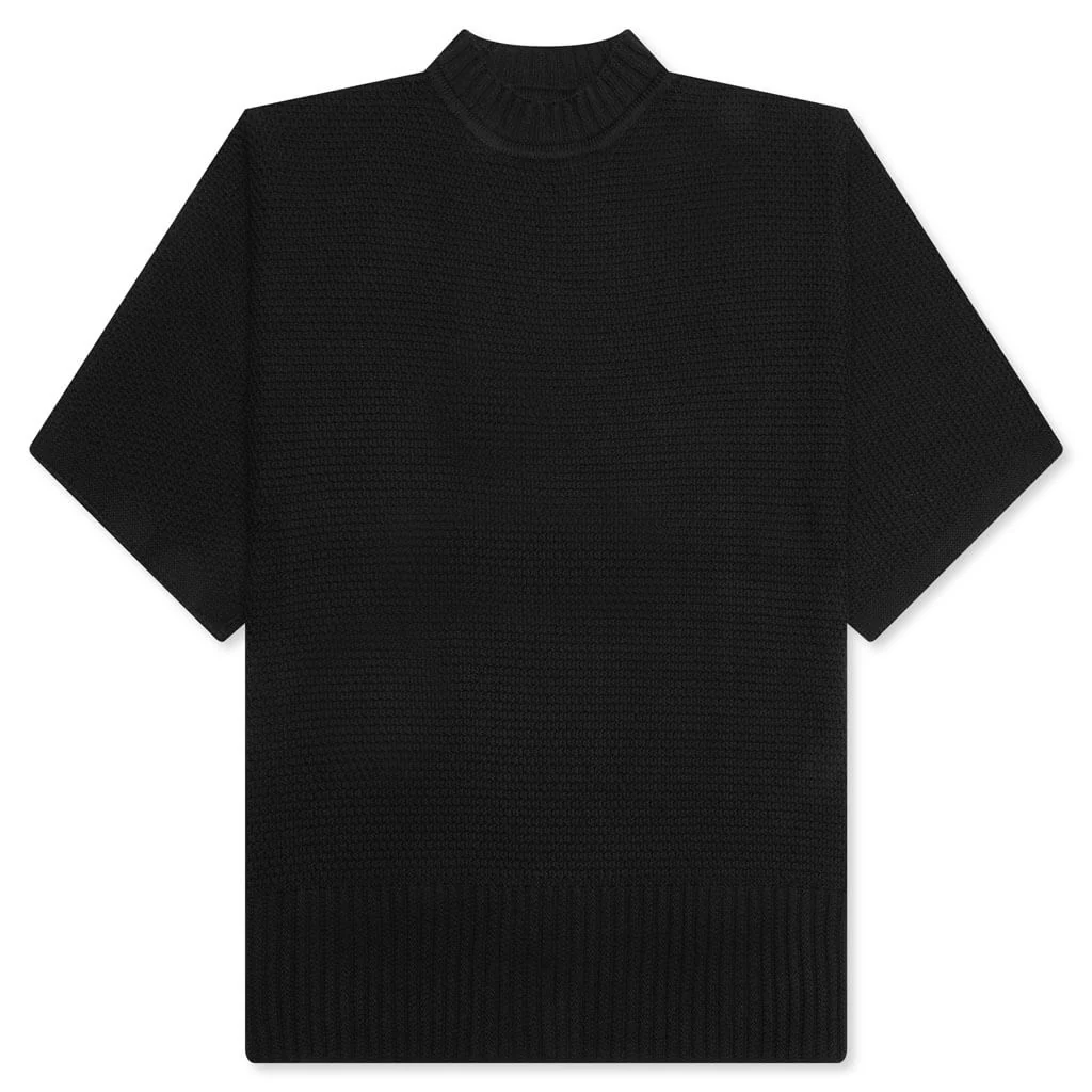 Rustic Knit T-Shirt - Black