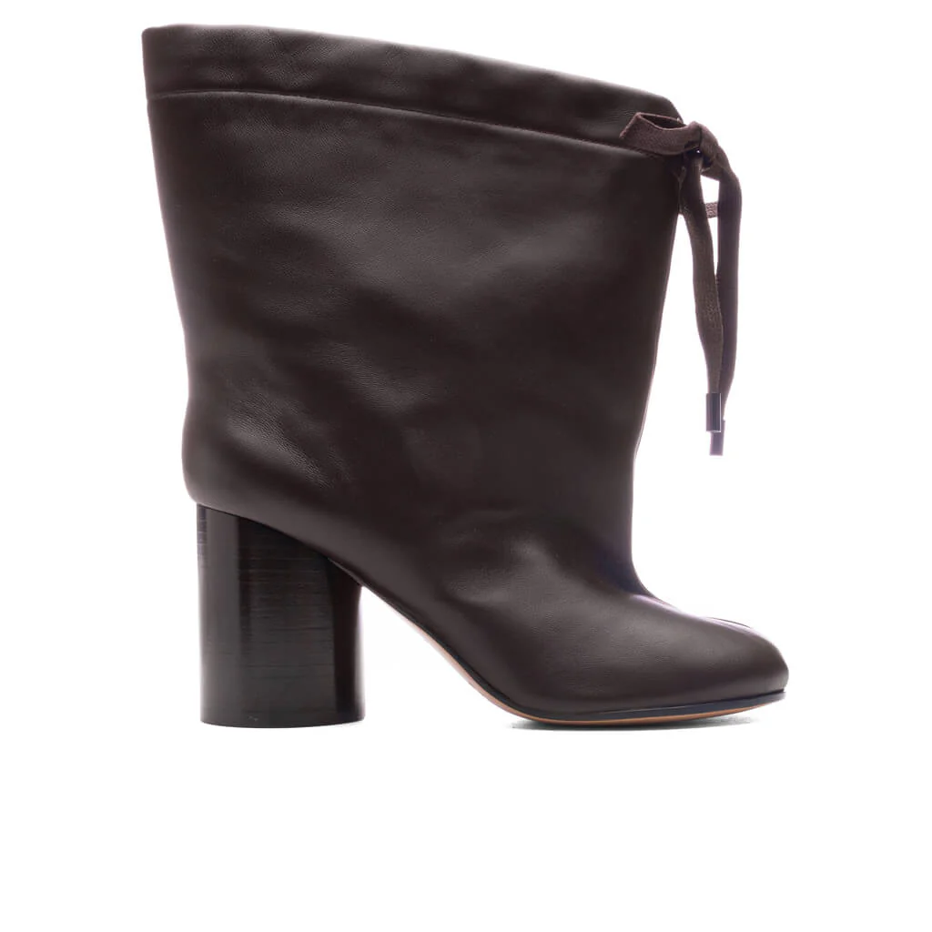Brown Tabi Drawstring Ankle Boots - Chic Brown - Chic Brown