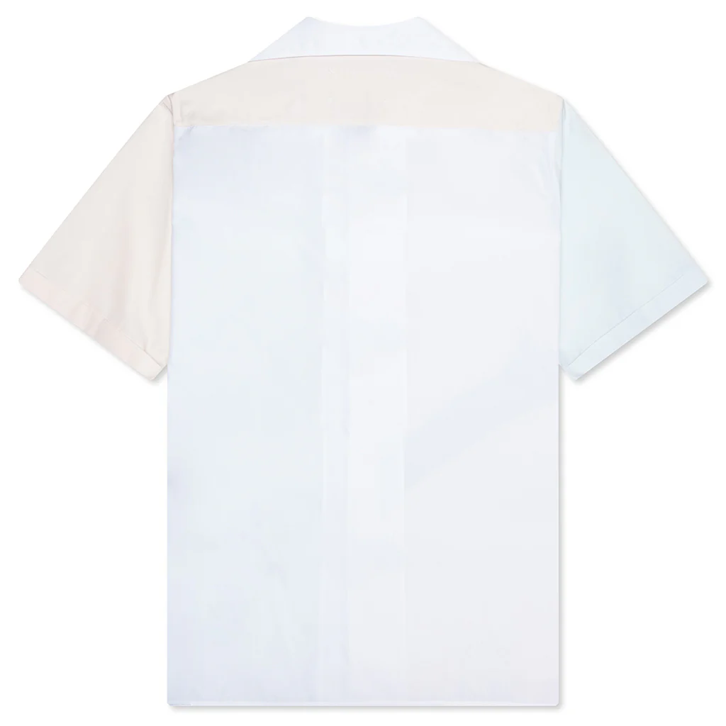 Short Sleeve Pocket Shirt - White/Cream/Light Blue - Image 2
