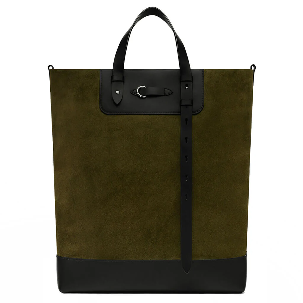 Vertical Shopping Bag - Khaki/Black - Image 2