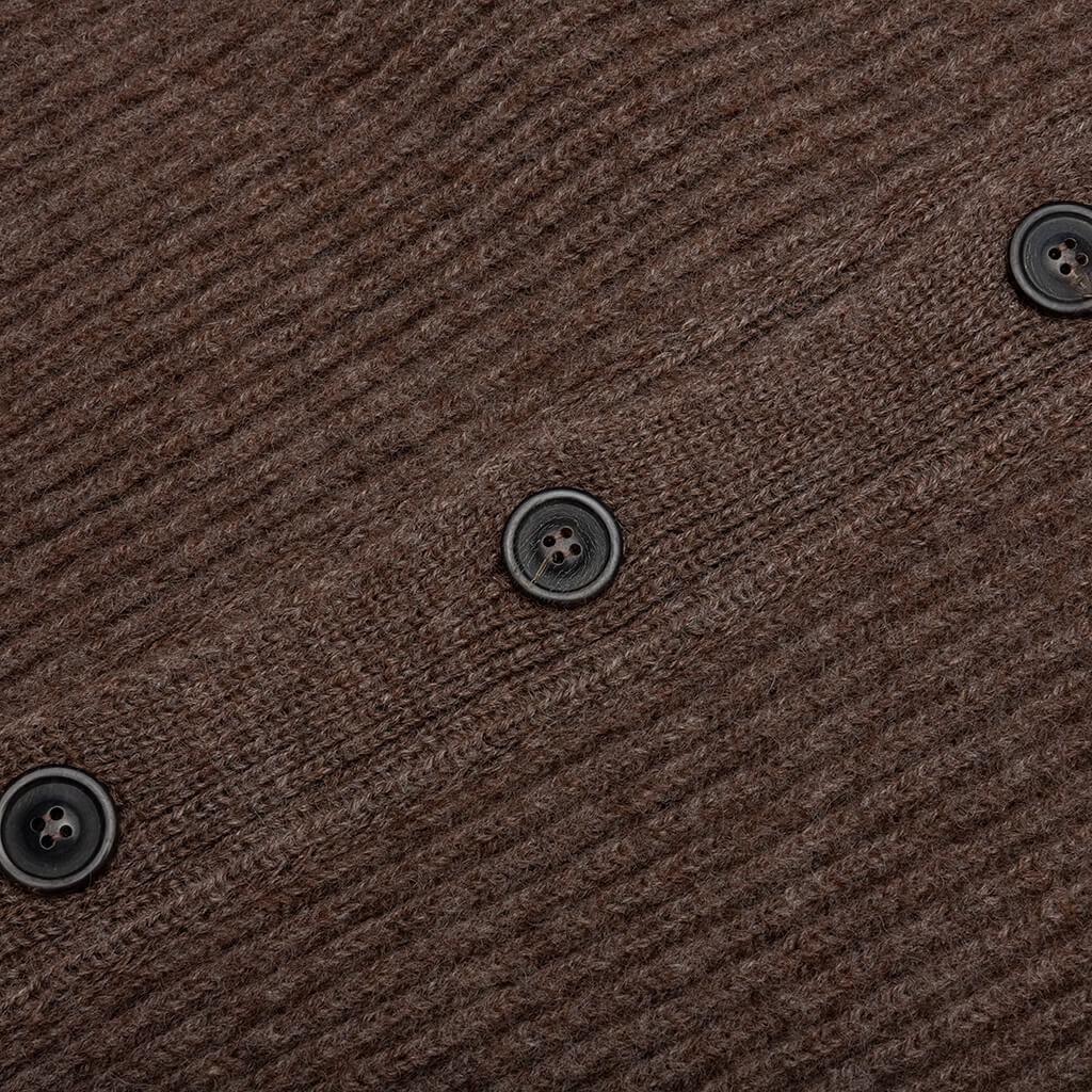 Button-Up Long-Sleeved Cardigan - Walnut - Image 3
