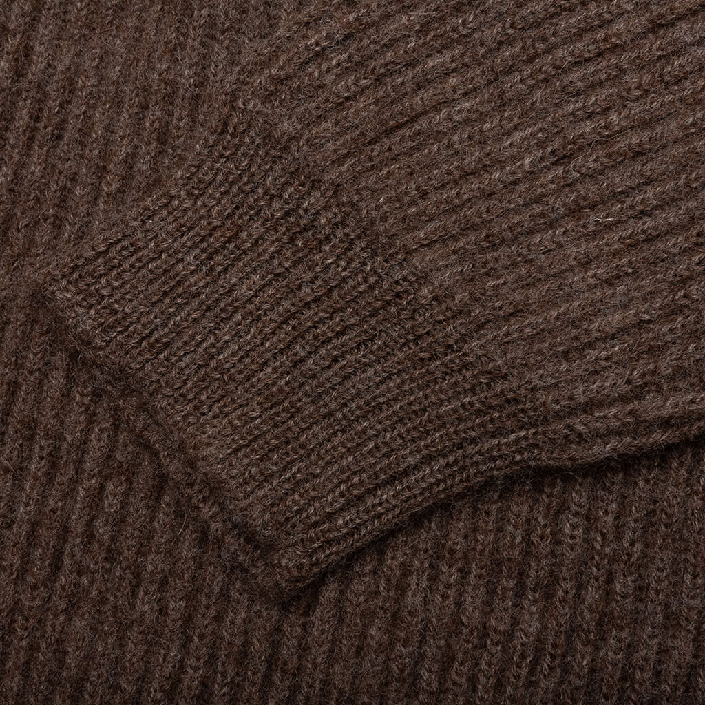 Button-Up Long-Sleeved Cardigan - Walnut - Image 4