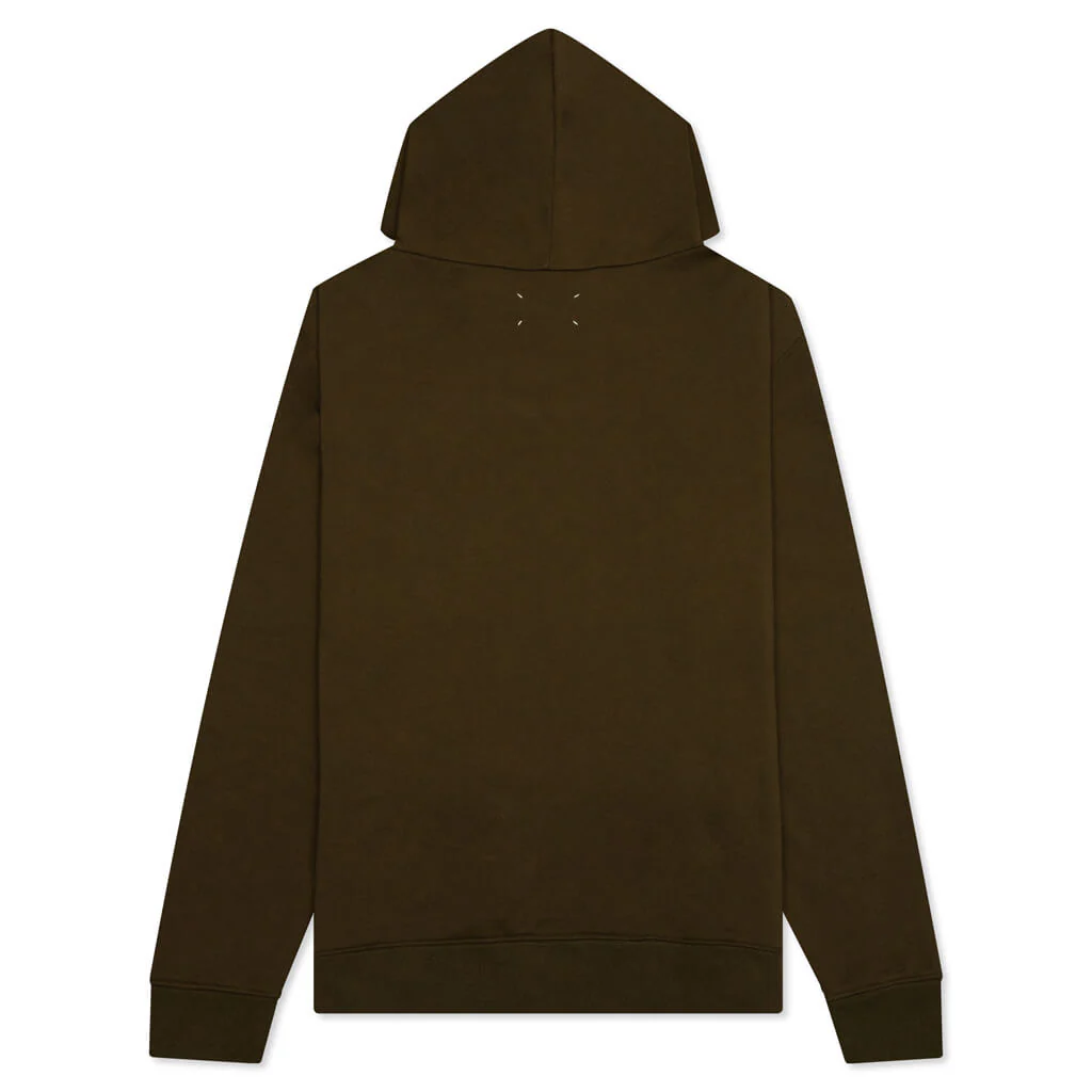 Mushroom Long-Sleeved Hooded Sweatshirt - Military Olive - Image 2