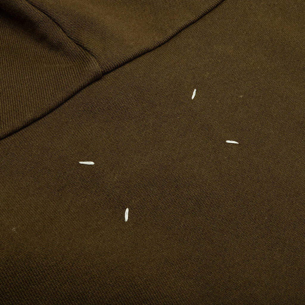 Mushroom Long-Sleeved Hooded Sweatshirt - Military Olive - Image 6