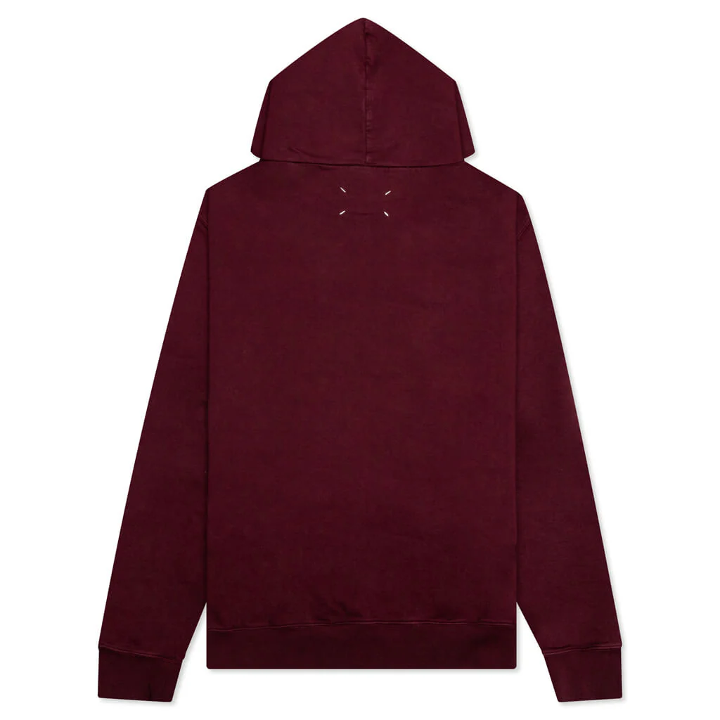 Logo-Embroidered Long-Sleeved Hoodie - Burgundy - Image 2