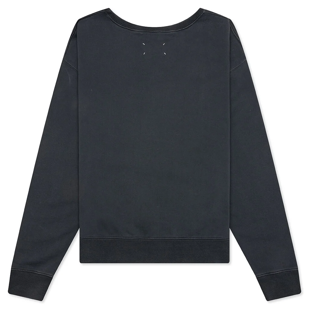 Reverse Applicated Stitch Logo Sweatshirt - Washed Black - Image 2