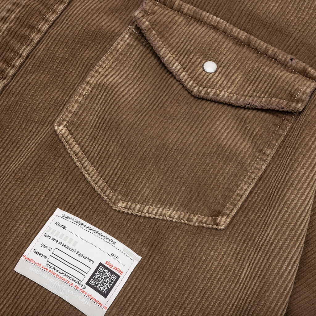Aged Corduroy Shirt - Brown - Image 4