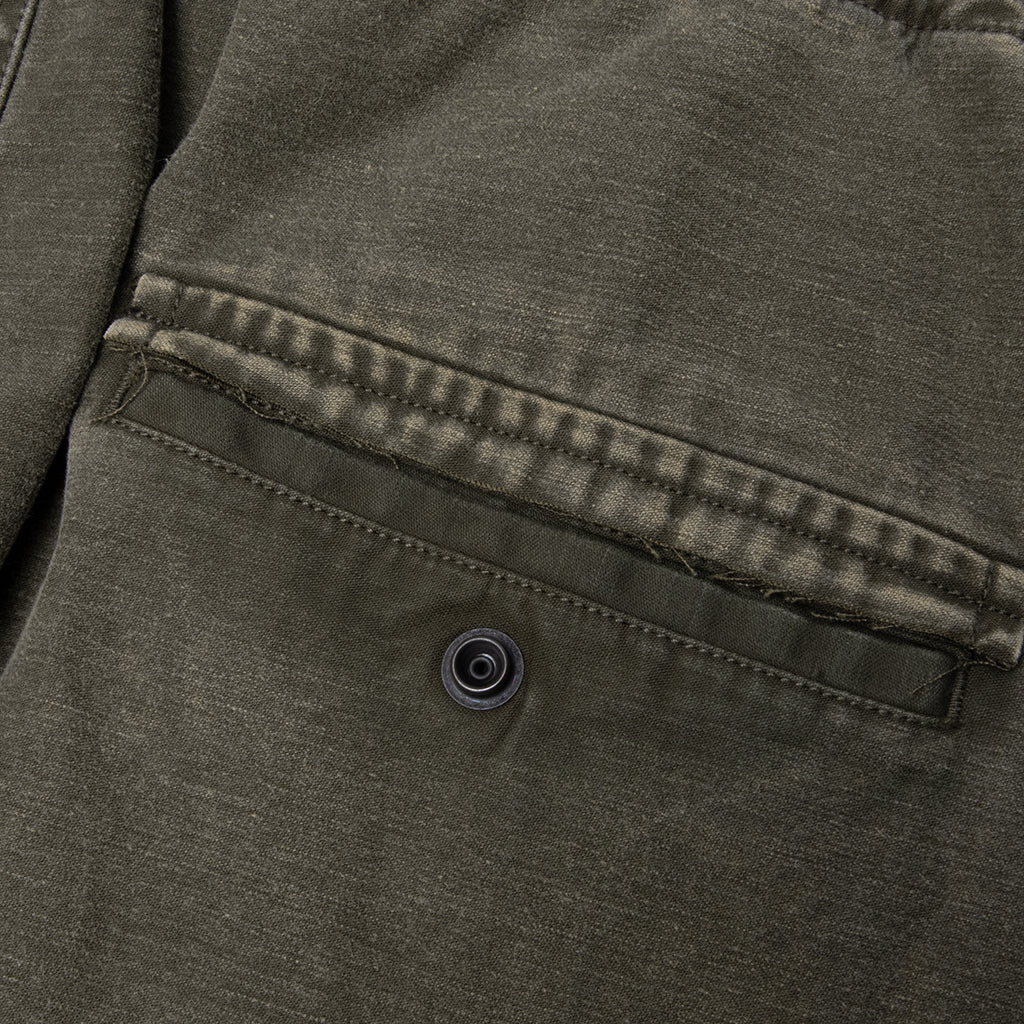 Cotton Satin Cargo Trousers - Dark Green - Image 5