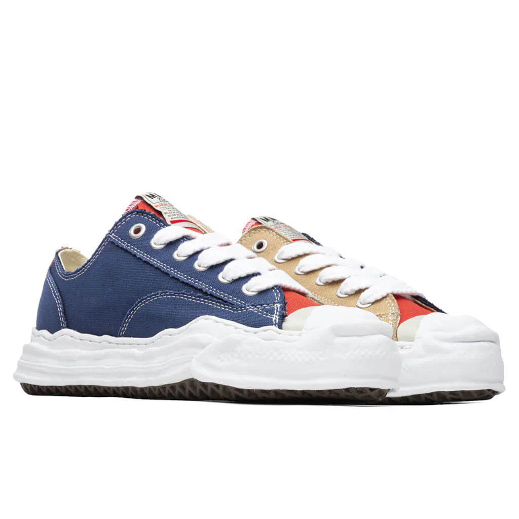 Hank Low OG Sole Toe Cap Canvas Sneaker - Navy/Beige - Image 2