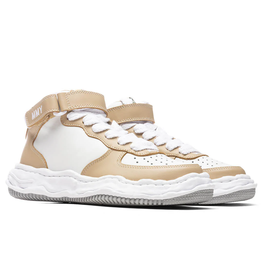 Wayne High OG Sole Leather Sneaker - Beige/White - Image 2