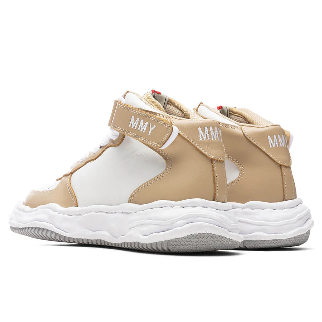 Wayne High OG Sole Leather Sneaker - Beige/White - Image 3