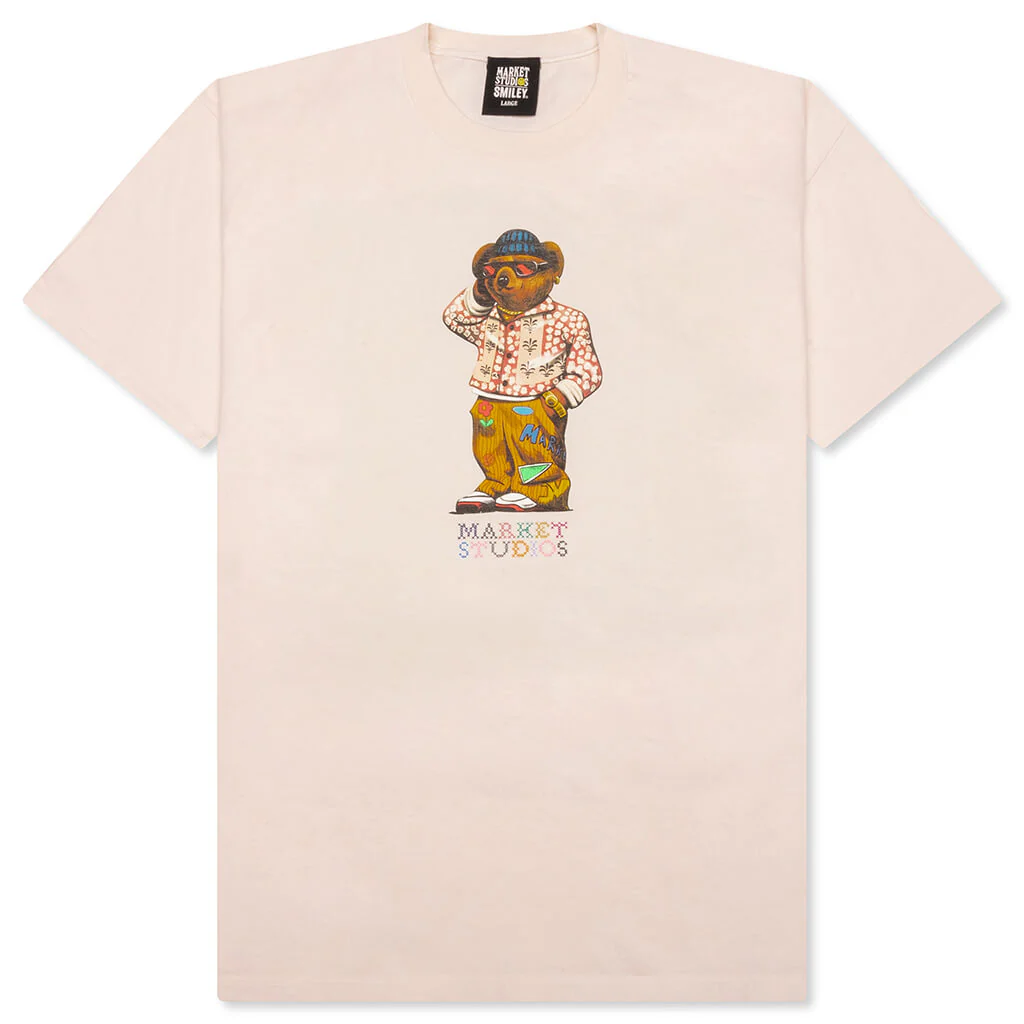 Folk Fitted Bear T-Shirt - Unbleached Cotton