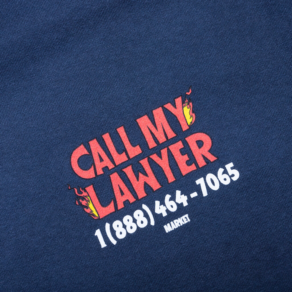 Market x Hot Stuff Call My Lawyer S/S T-Shirt - Washed Blue - Image 4