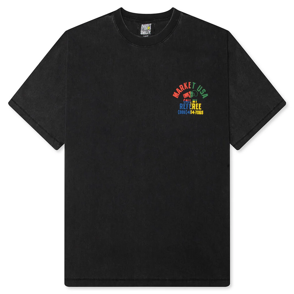 Smiley Foul Play T-Shirt - Washed Black