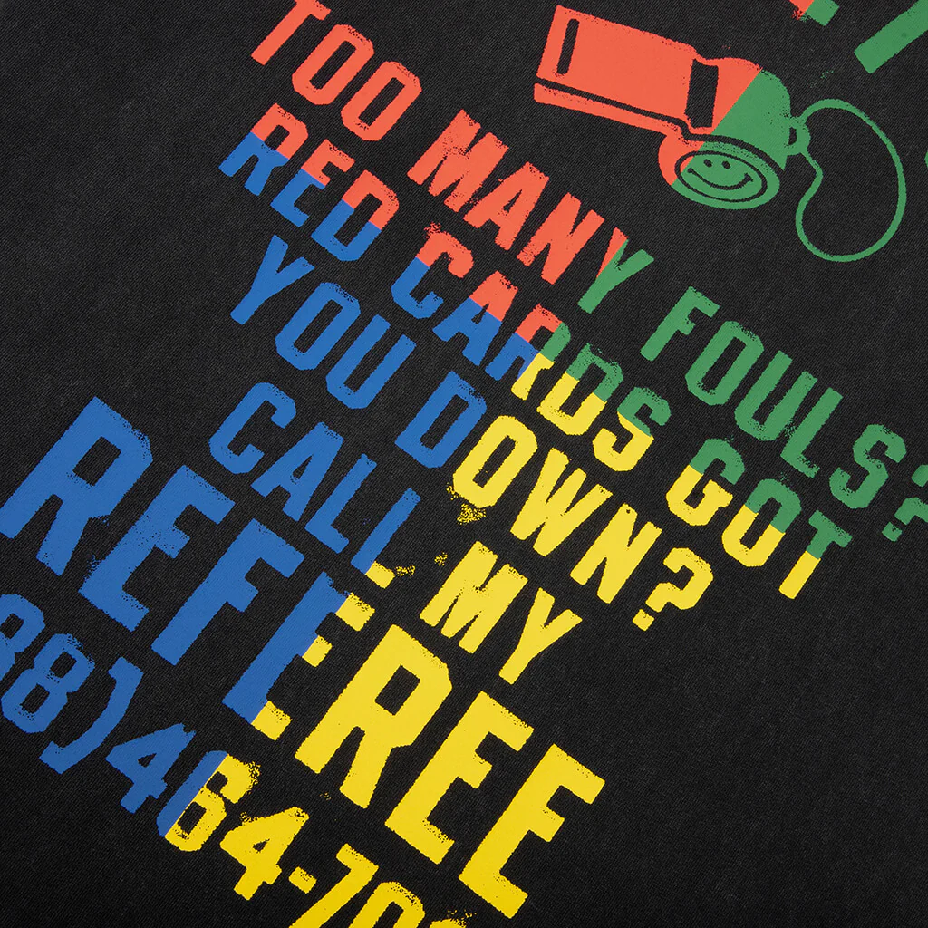 Smiley Foul Play T-Shirt - Washed Black - Image 4