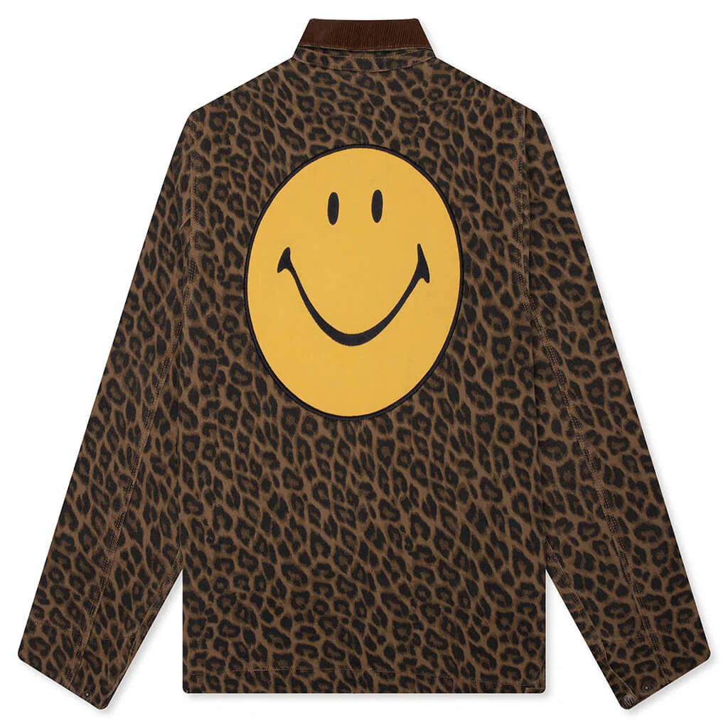 Smiley LA Work Jacket - Leopard Print/Brown - Image 2