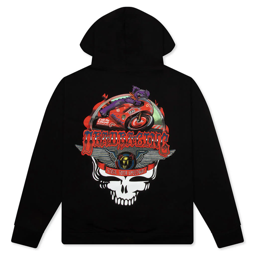 Market x Grateful Dead Stealie Moto Bear Hoodie - Washed Black - Image 2
