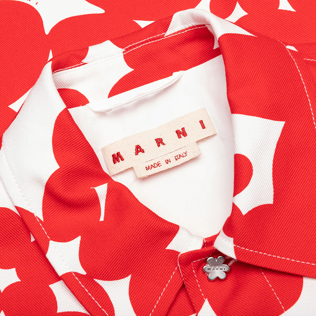 Red and White Dillies Print Jacket - Crimson - Image 3