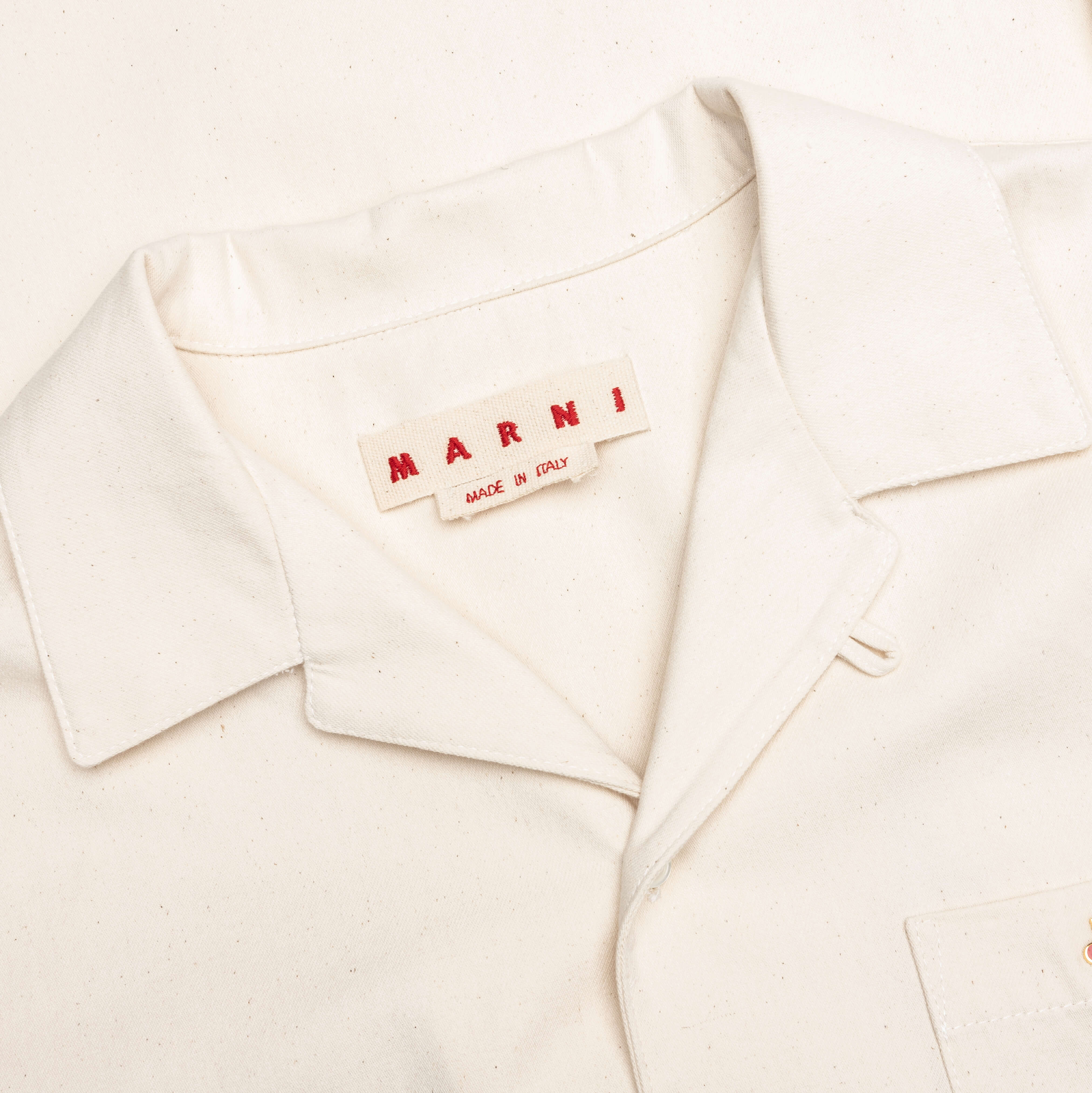 Cream Denim Short Sleeve Shirt with Trunakaroo Plaque - Bone - Image 3