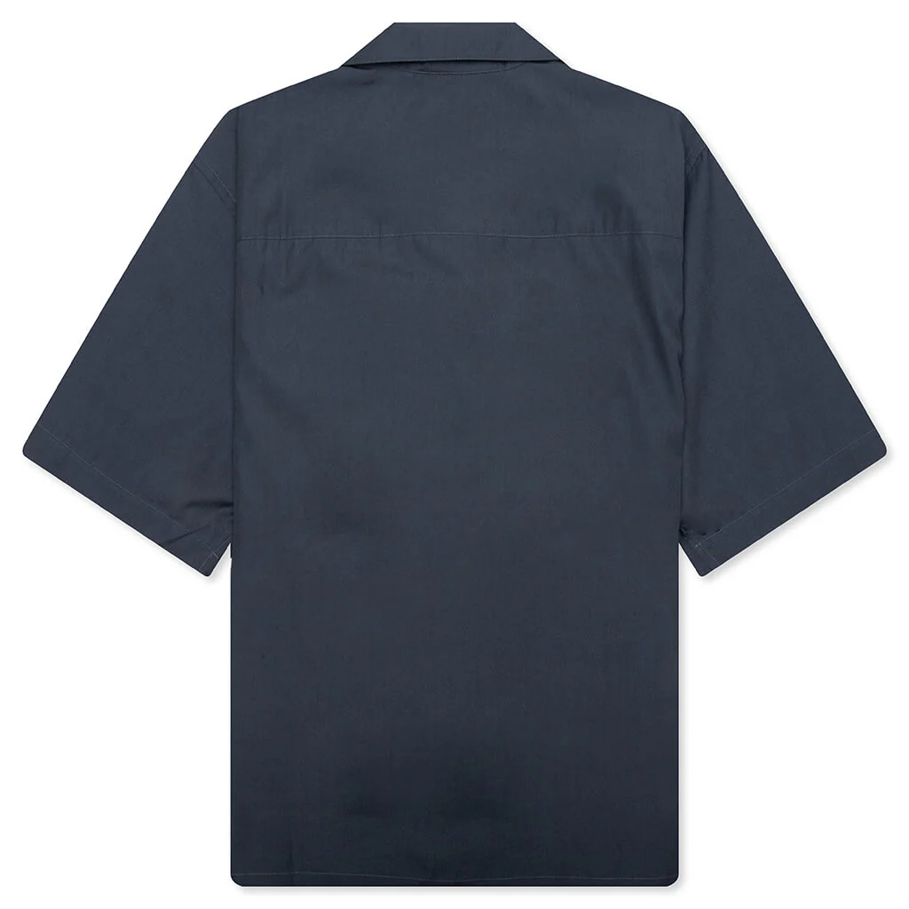 Organic Hidden Logo Poplin Cotton Shirt - Dark Ash - Image 2