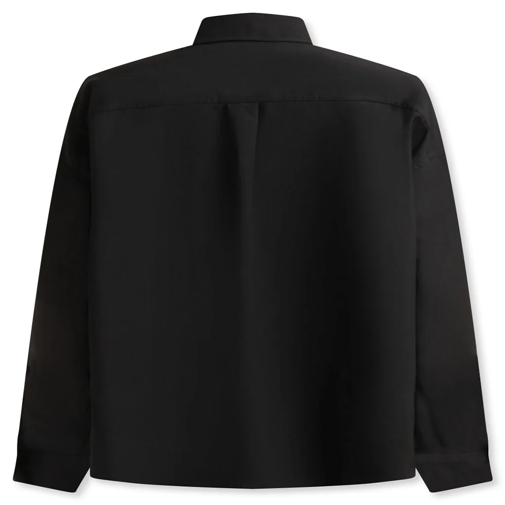 Tropical Wool Shirt with Contrast Back - Blue/Black - Image 2
