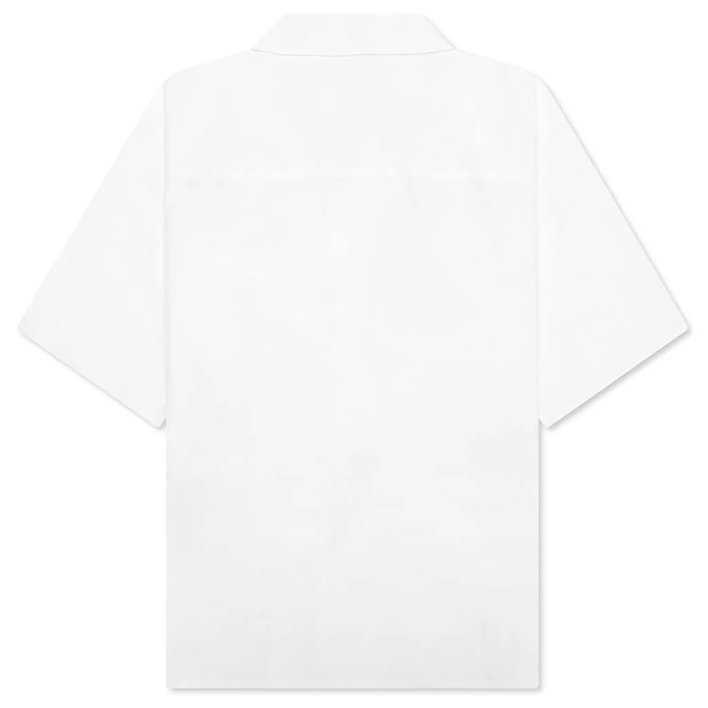 Poplin Bowling Shirt with Dante Patch - Lily White - Image 2