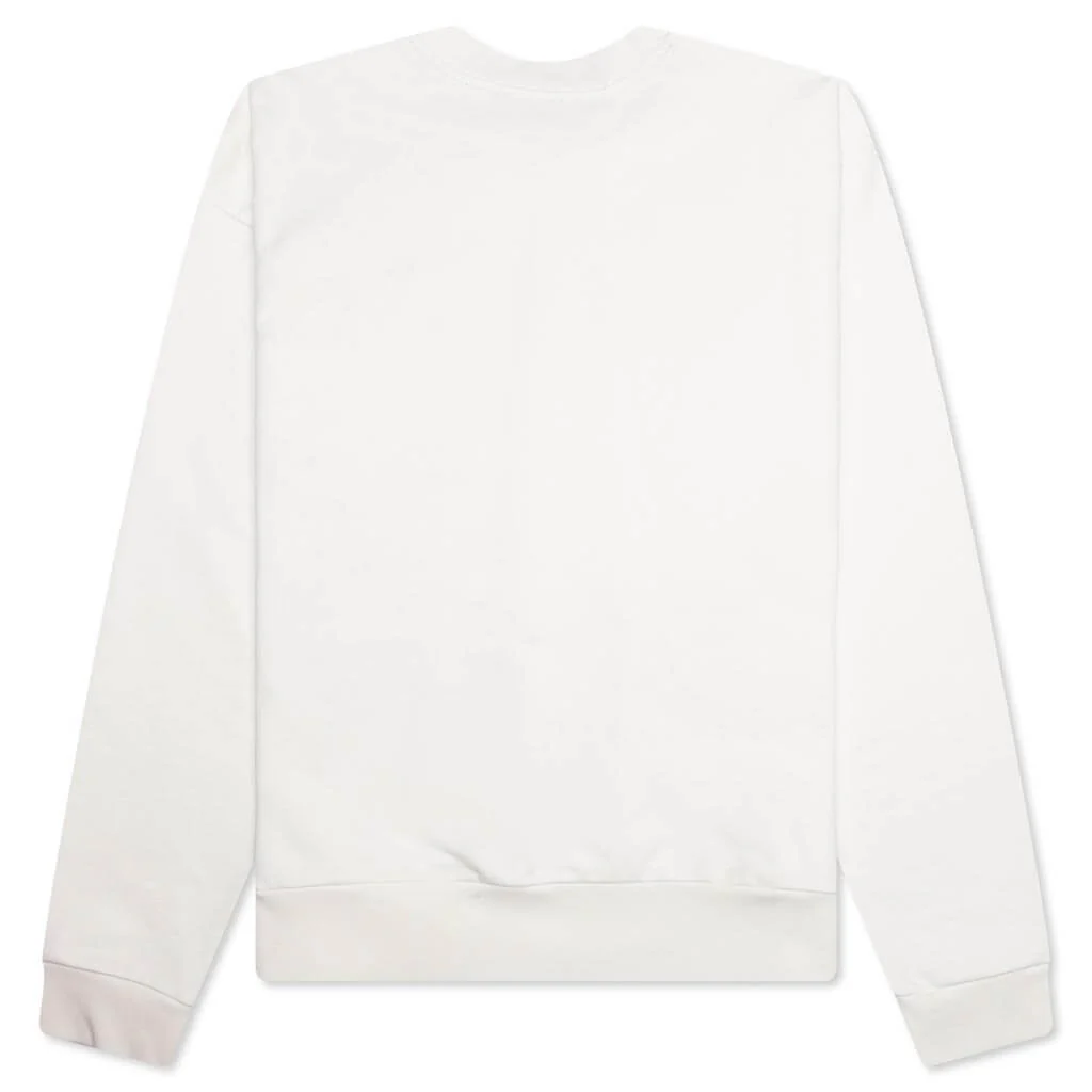 White Cotton Sweatshirt With Gingham Logo - Natural White - Image 2