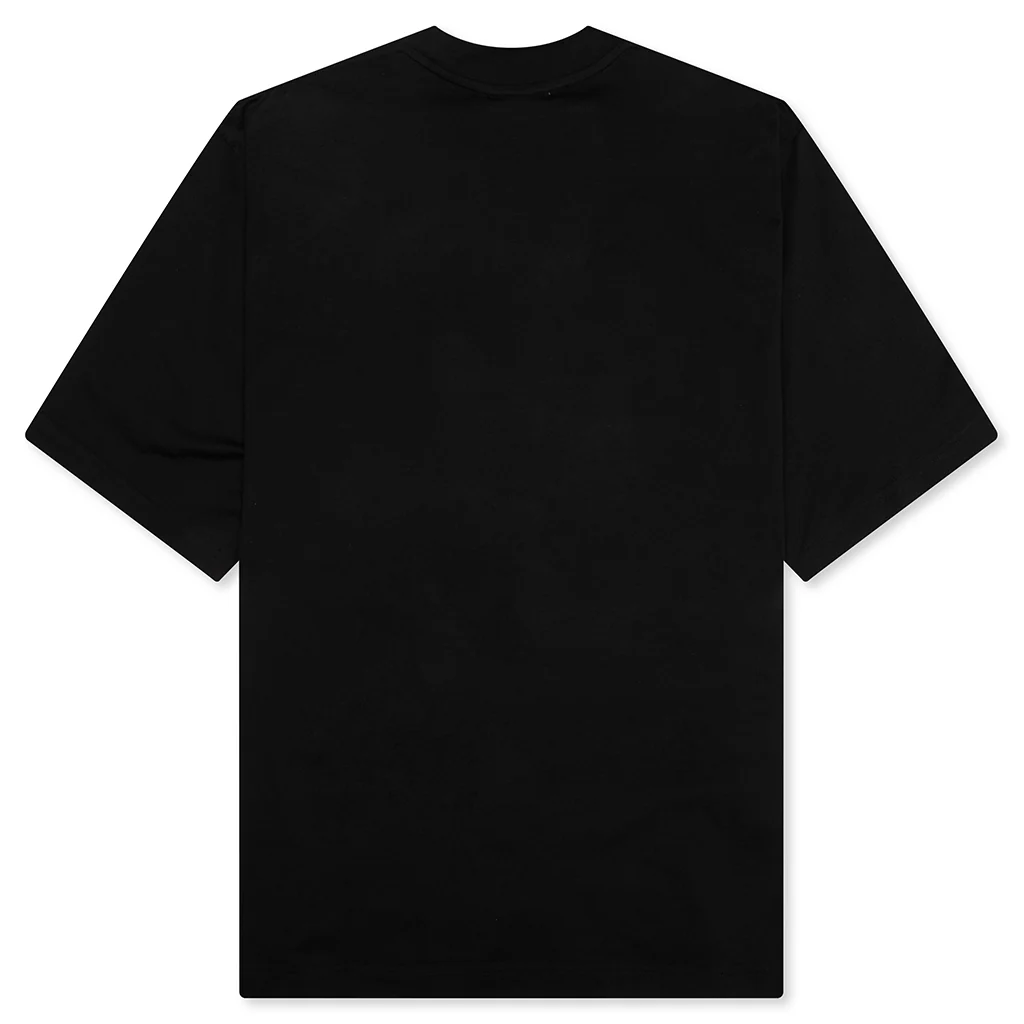 Cotton T-Shirt with Mended Patch - Black - Image 2