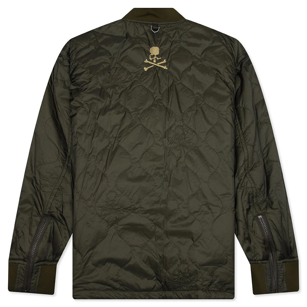 Quilted Nylon Jacket - Olive - Image 2