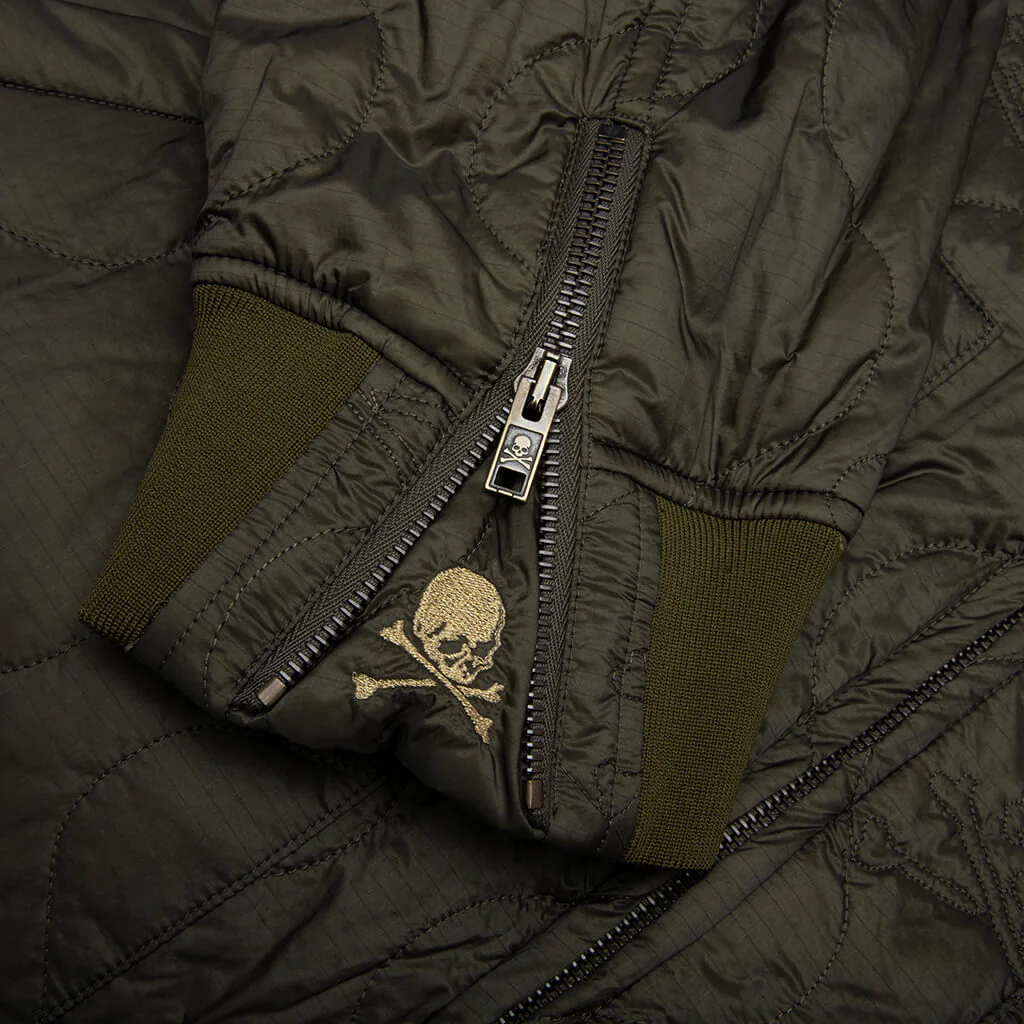 Quilted Nylon Jacket - Olive - Image 5