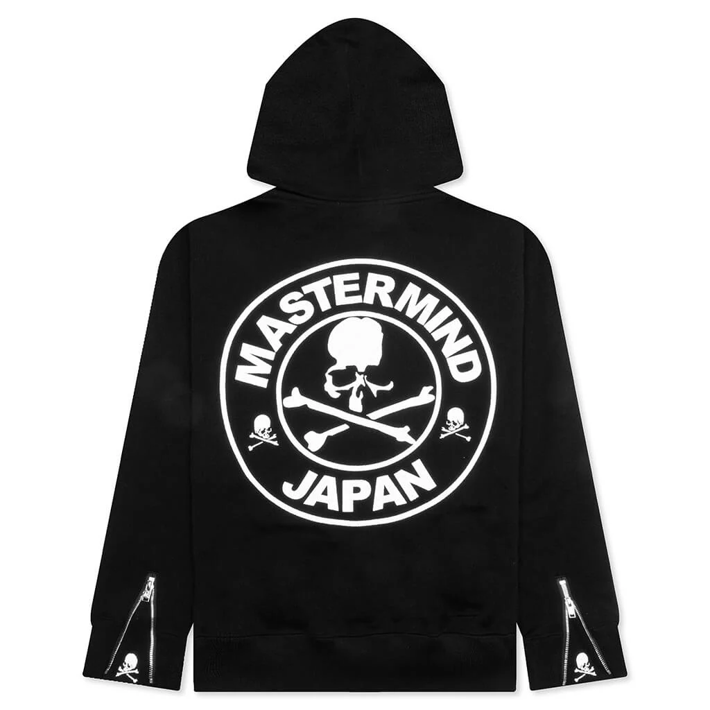 Glass Beaded Full Zip Hoodie - Black - Image 2