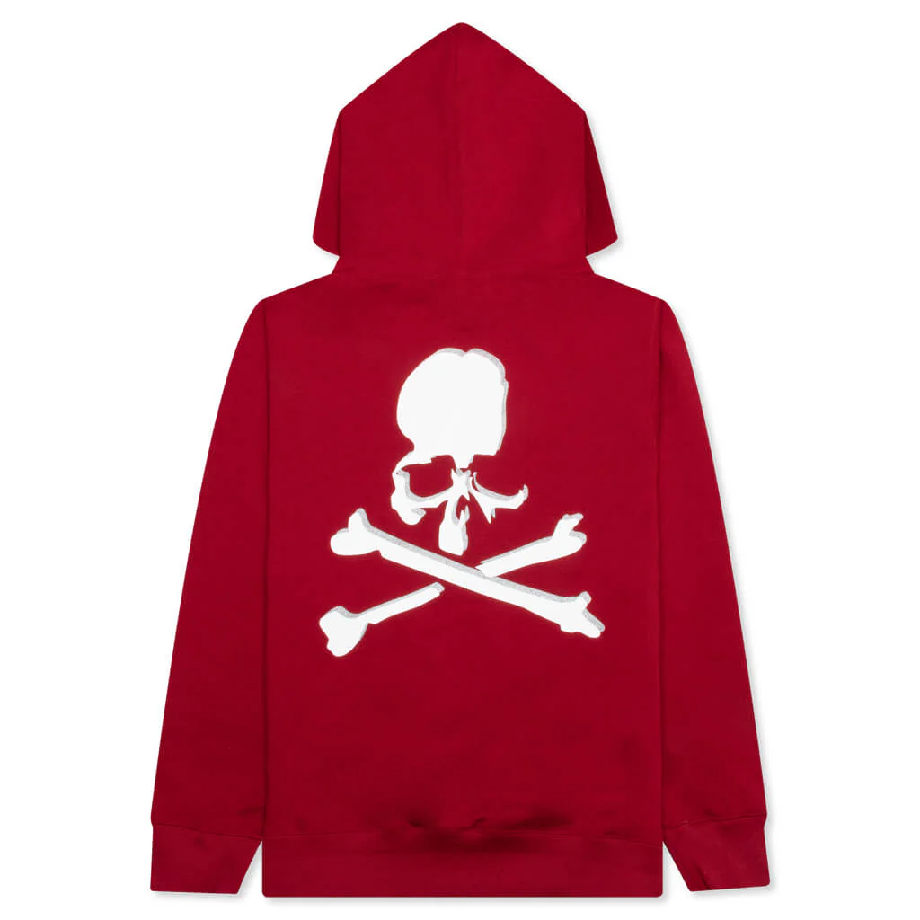 Logo and Skull Hoodie - Red - Image 2