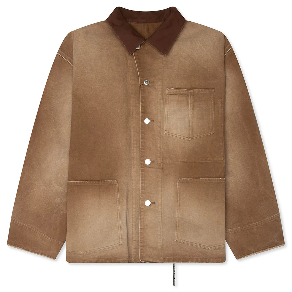 Utility Denim Jacket - Dark Brown