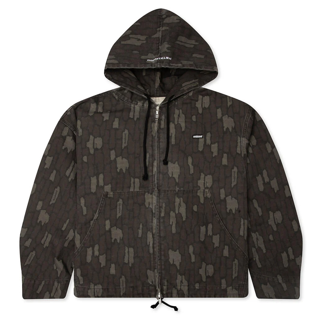Cotton Twill Zip Hoodie - Real Bark Camo