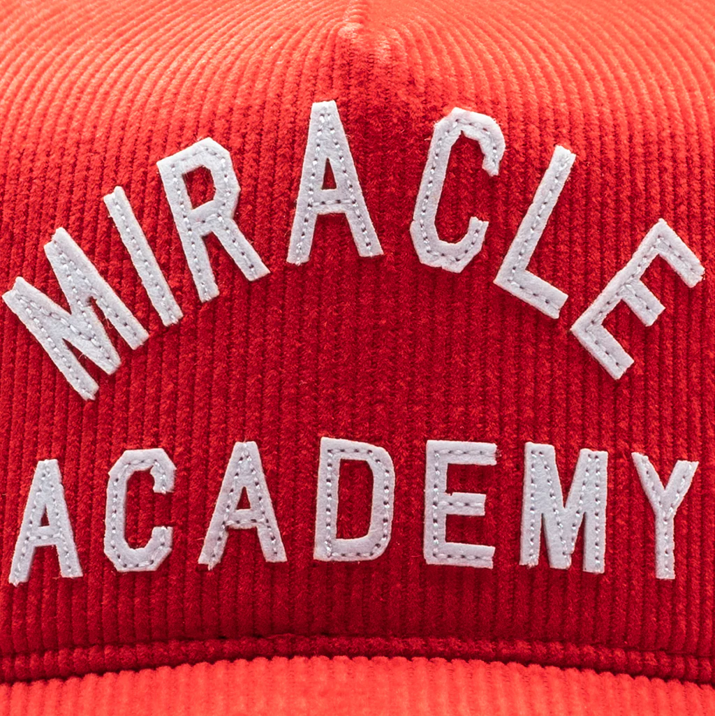 Miracle Academy Corduroy Trucker Hat - Cherry - Image 2