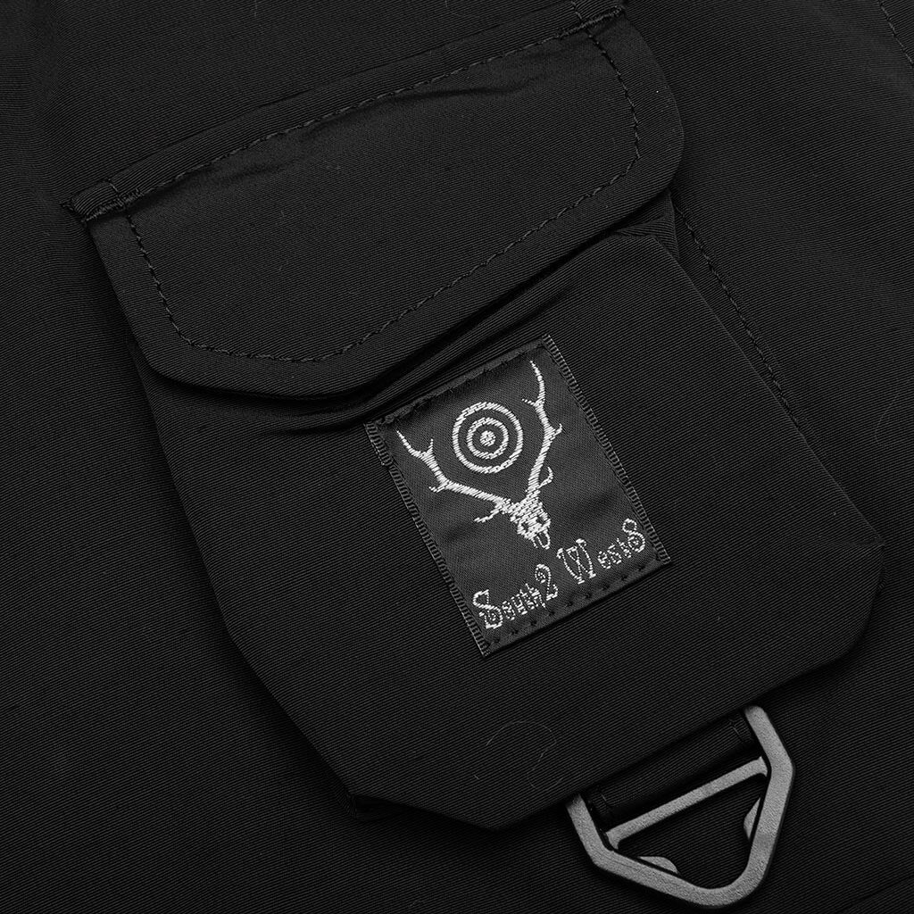 Multi-Pocket Zipped Down Vest - Black - Image 5