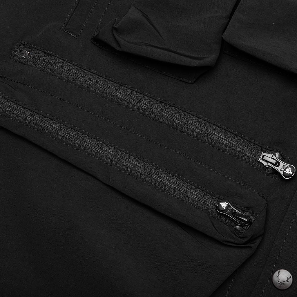 Multi-Pocket Zipped Down Vest - Black - Image 6