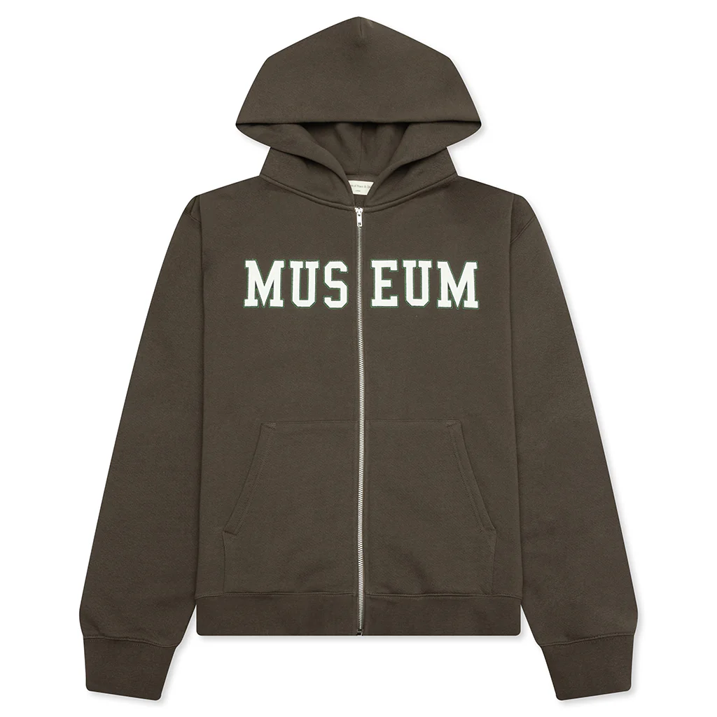Museum Zip-Up Hoodie - Coffee