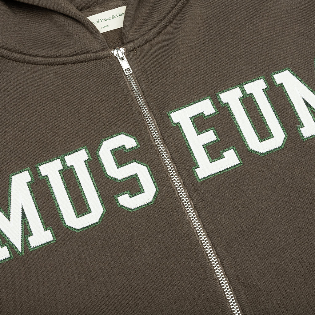 Museum Zip-Up Hoodie - Coffee - Image 3