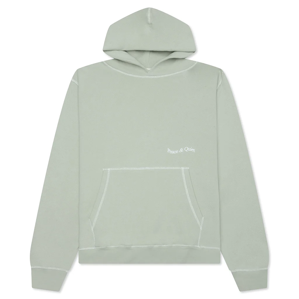 Wordmark Reverse Stitched Hoodie - Sage